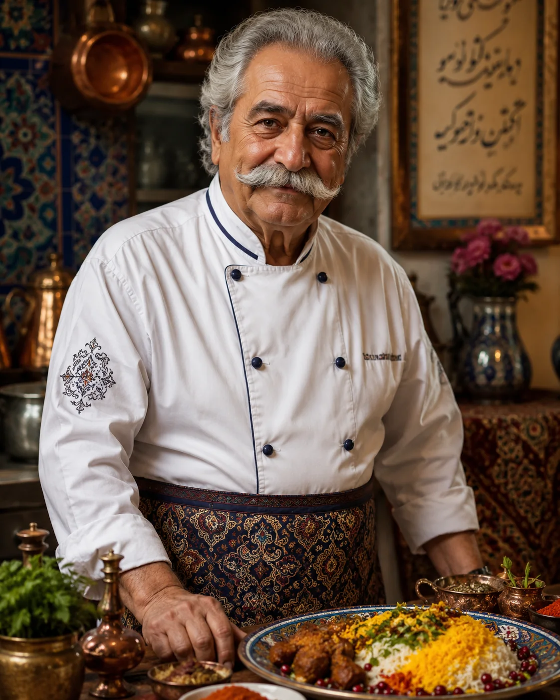 Portrait of Chef Naz in the kitchen
