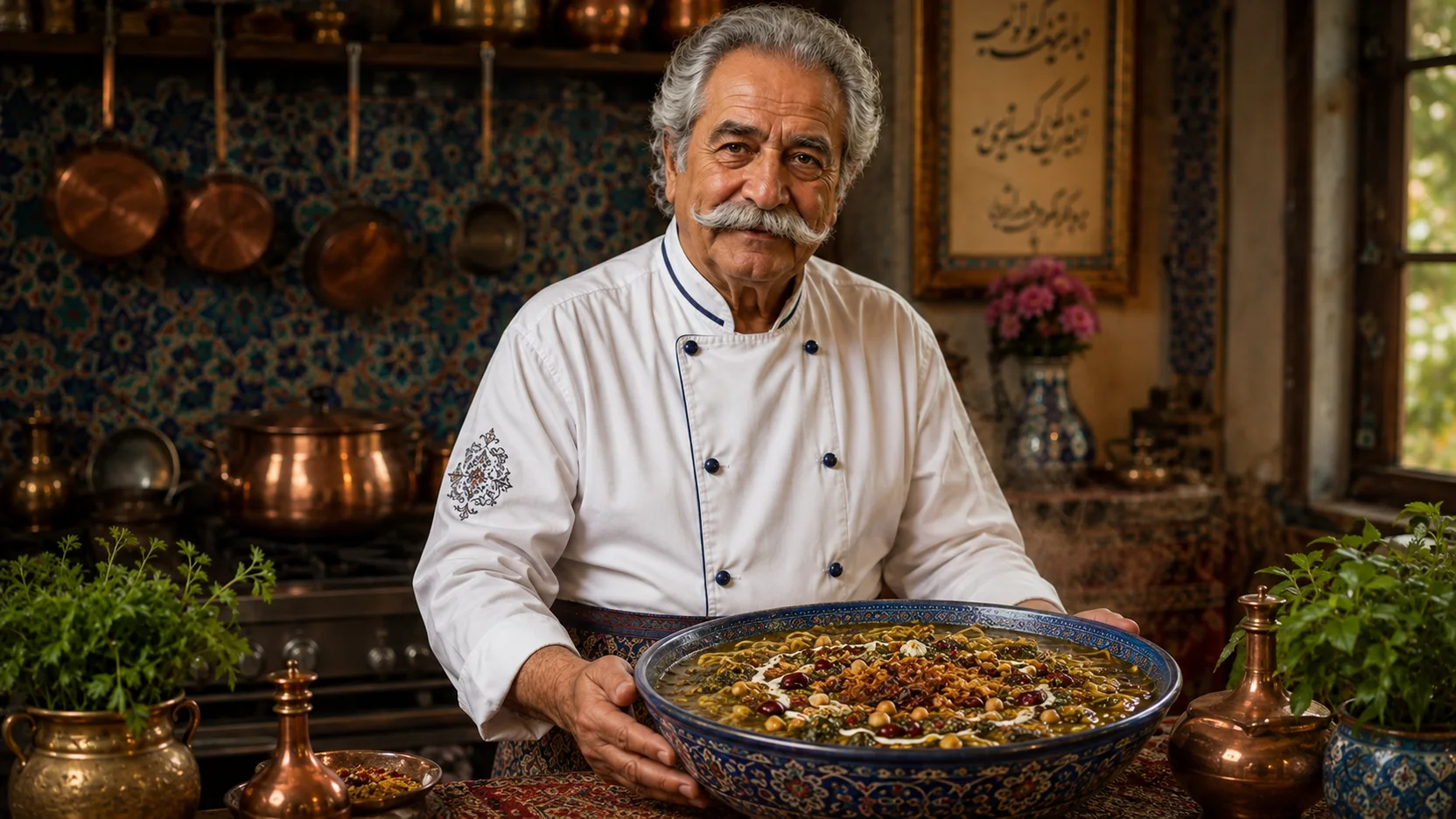 Ash Reshteh — finished dish