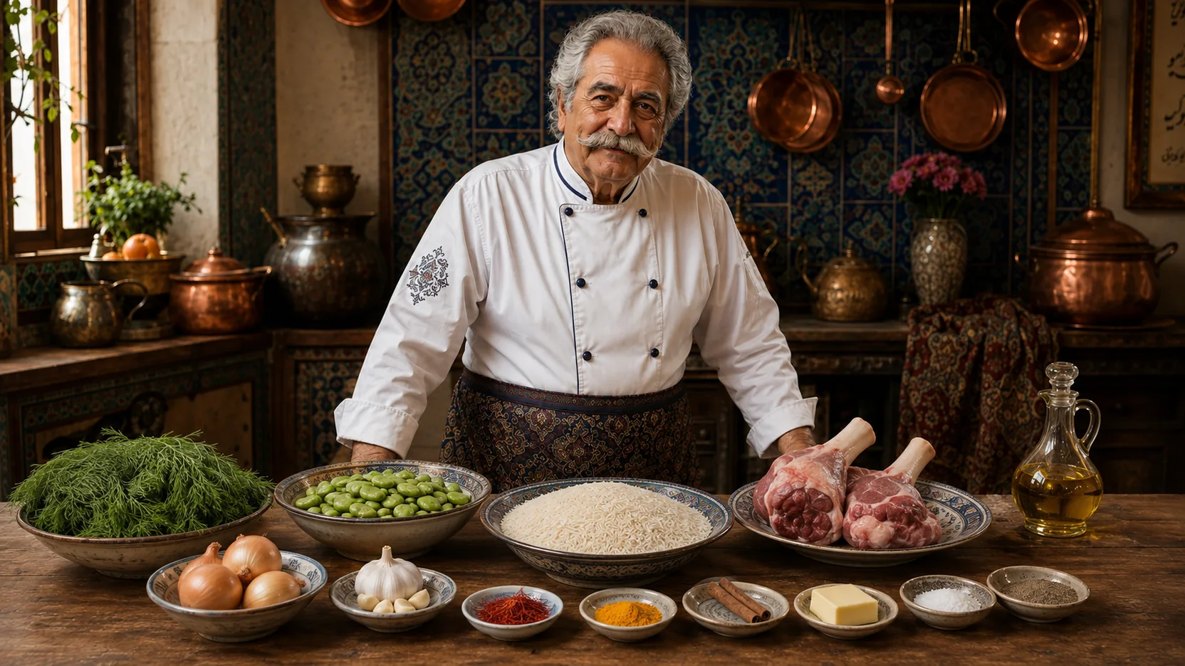 Baghali Polo ba Mahicheh — ingredient table